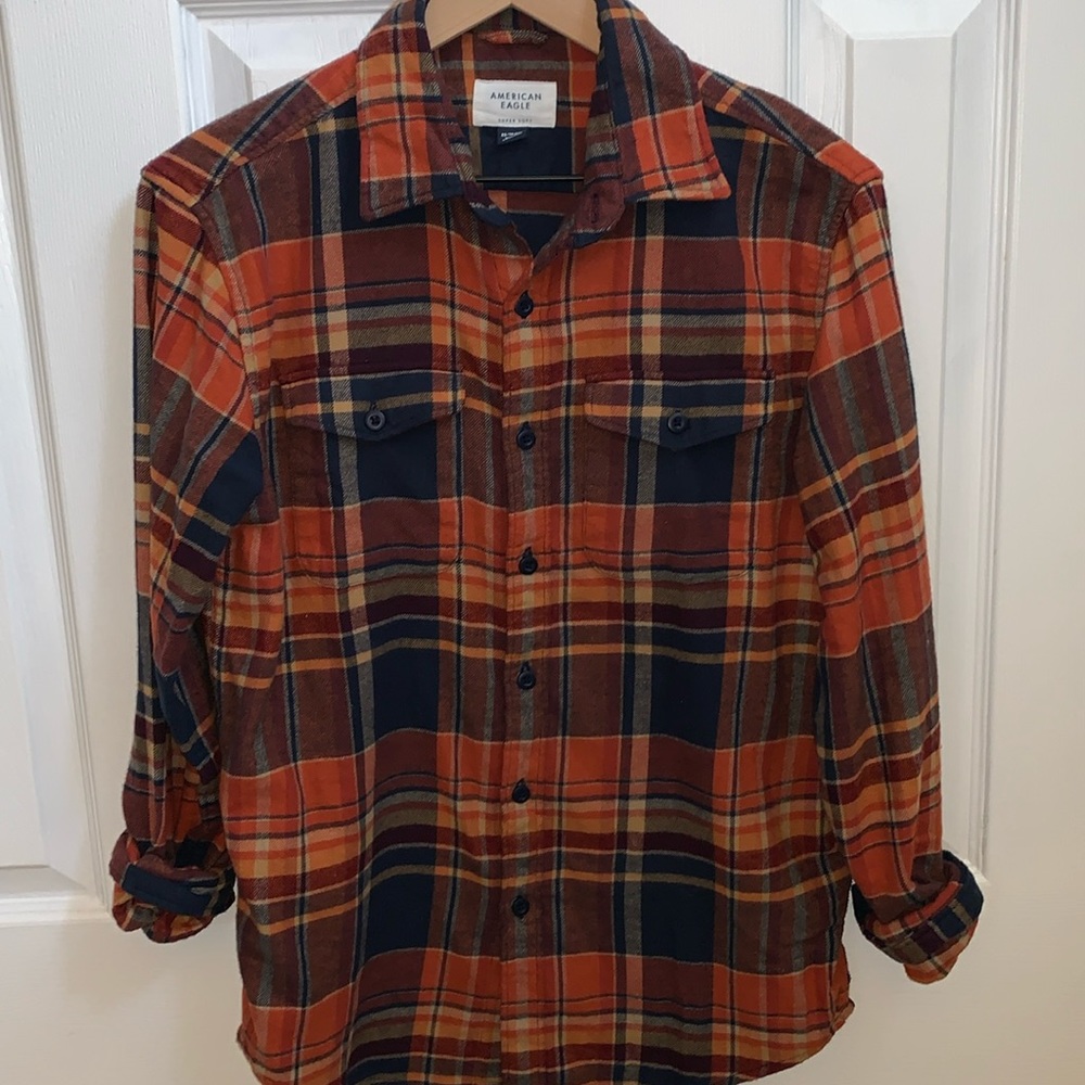 American Eagle XS mens plaid flannel shirt